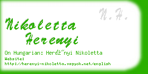 nikoletta herenyi business card